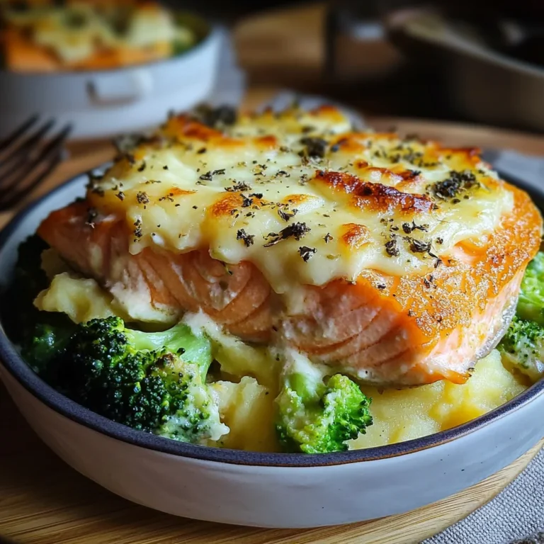 Parmentier au saumon et brocolis