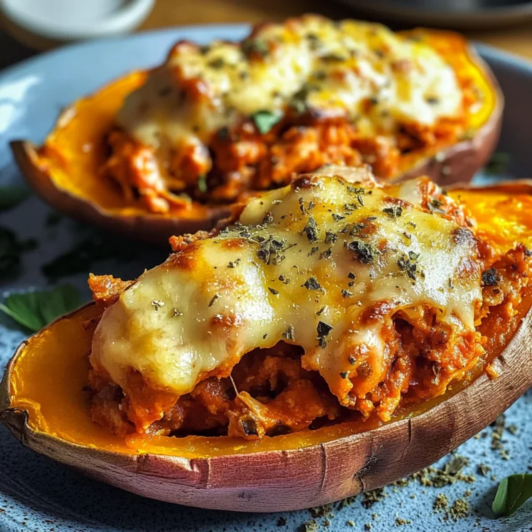 Patate douce farcie au poulet