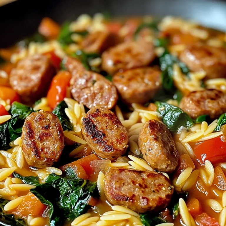 Poêlée Saucisse et Orzo