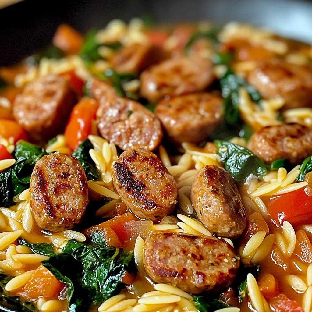 Poêlée Saucisse et Orzo