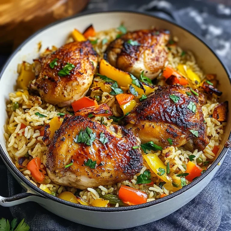 Riz au four poulet légumes