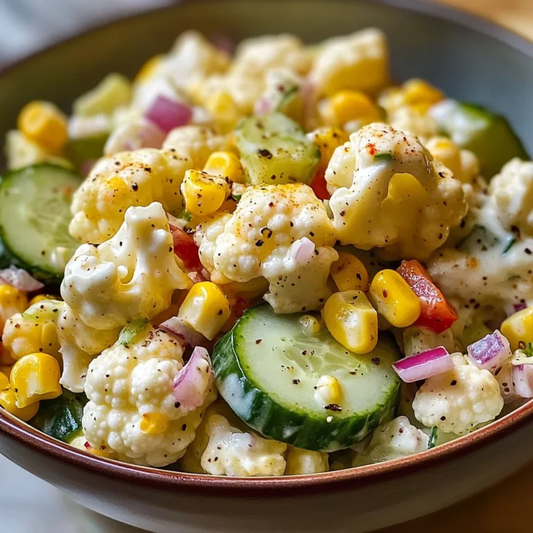 Salade chou-fleur maïs concombre