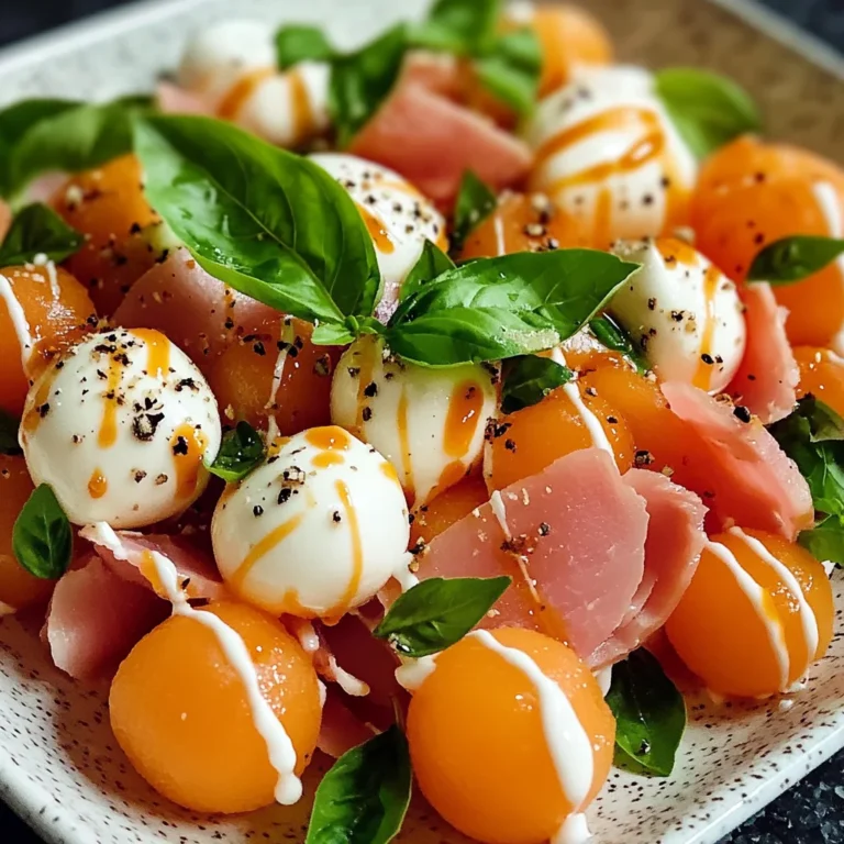 Salade melon jambon de poulet mozzarella