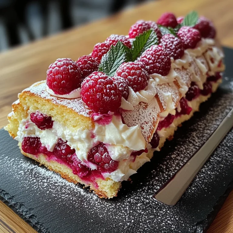 Bûche au Mascarpone et à la Framboise