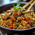 Nouilles Sautées au Poulet Caramélisé