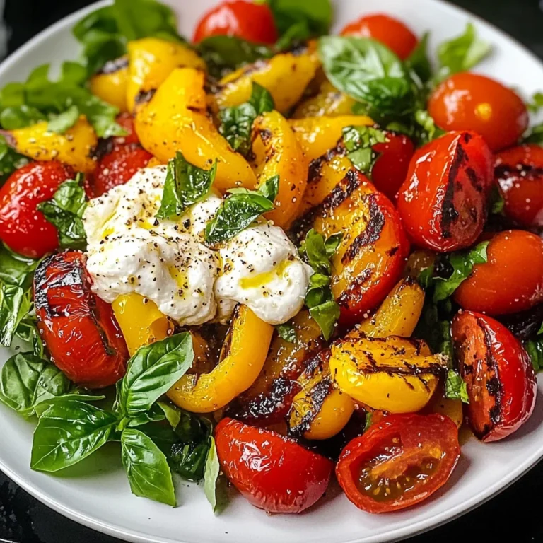 Salade de poivrons grillés à la burrata