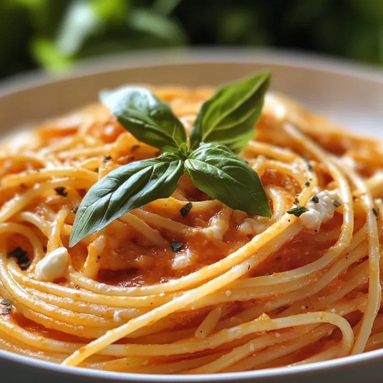 Spaghetti à la Crème de Poivron Rouge et Mozzarella