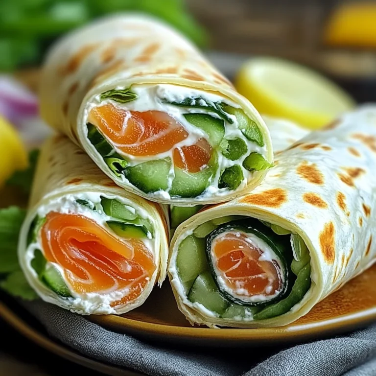 Wraps au fromage frais, concombre et saumon fumé